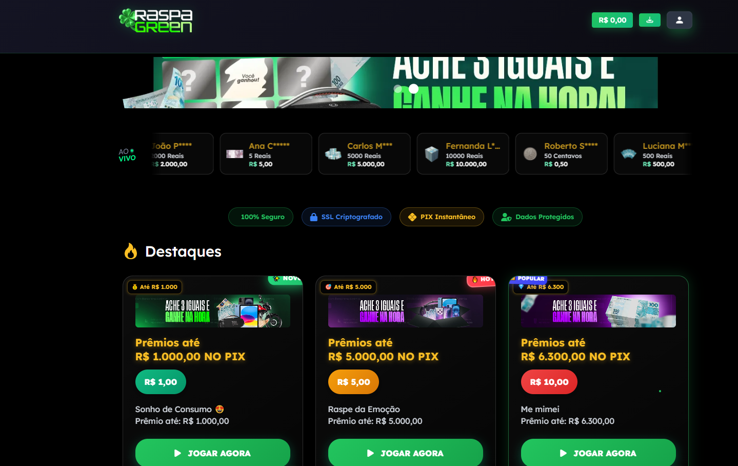 RASPADINHA V2 COM PIXEL